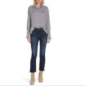 Frame Denim Gray Striped Women's Top